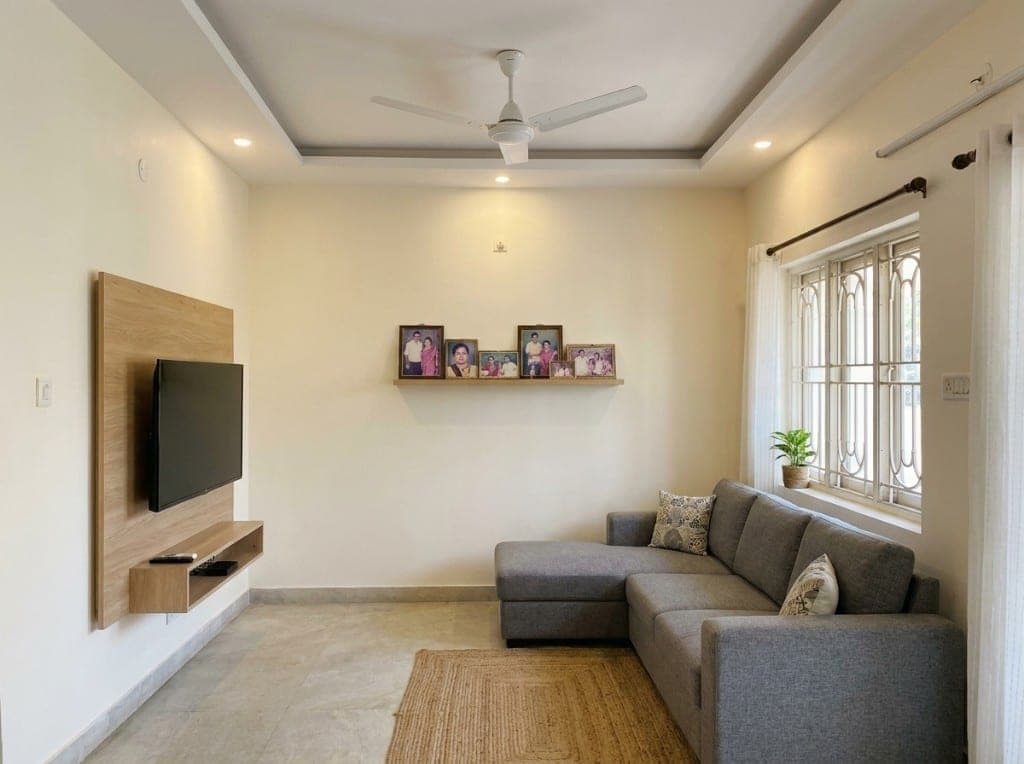 Living Room — TV Wall & Ceiling after