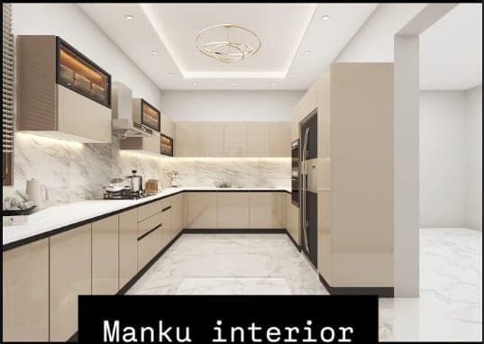 Designer modular kitchen with island MANKU interior designer