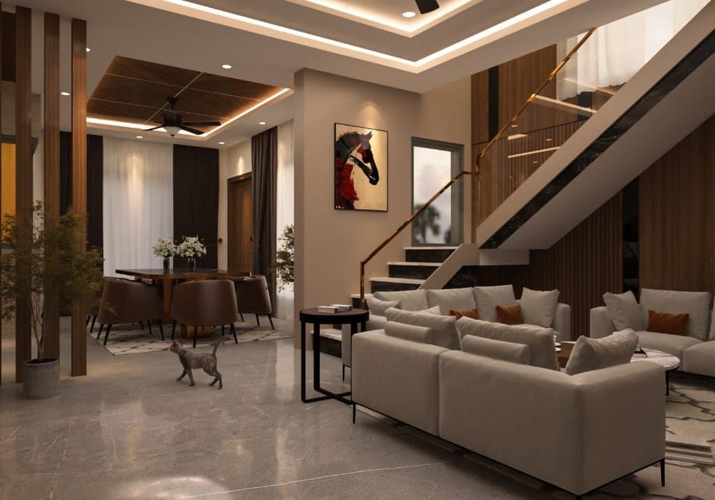 Open plan living dining interior design MANKU