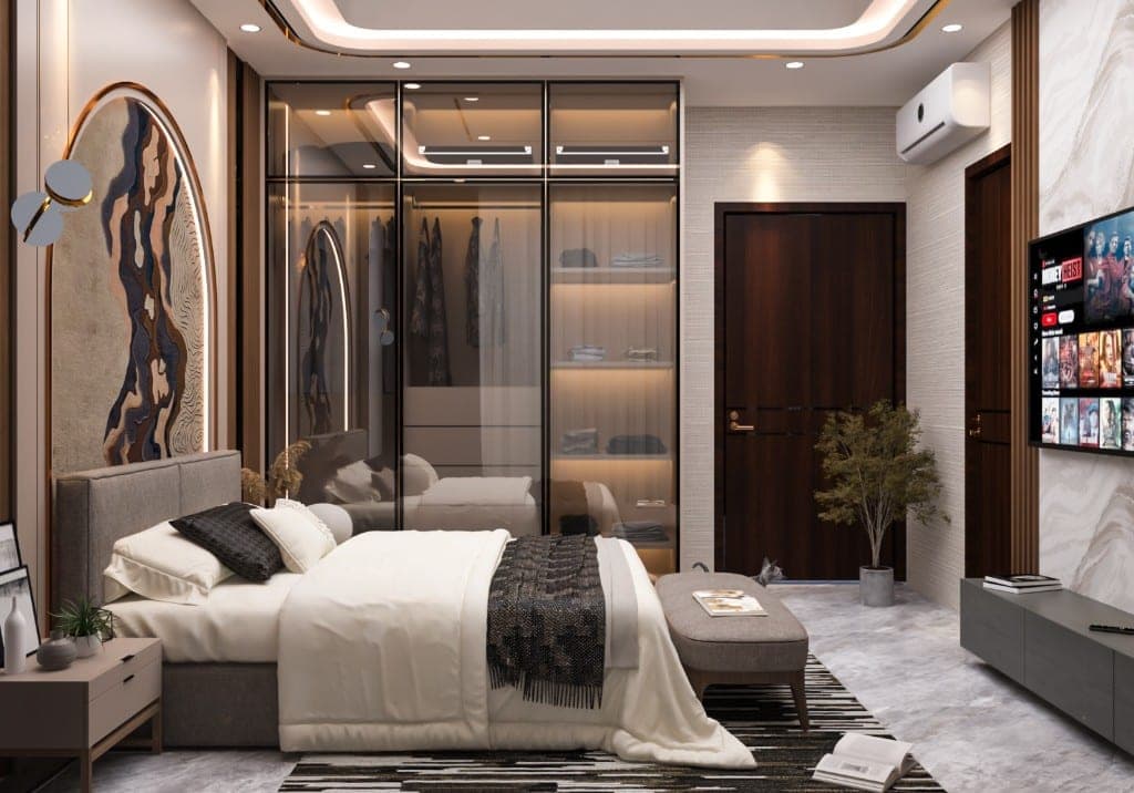 Designer bedroom layout interior MANKU pan India