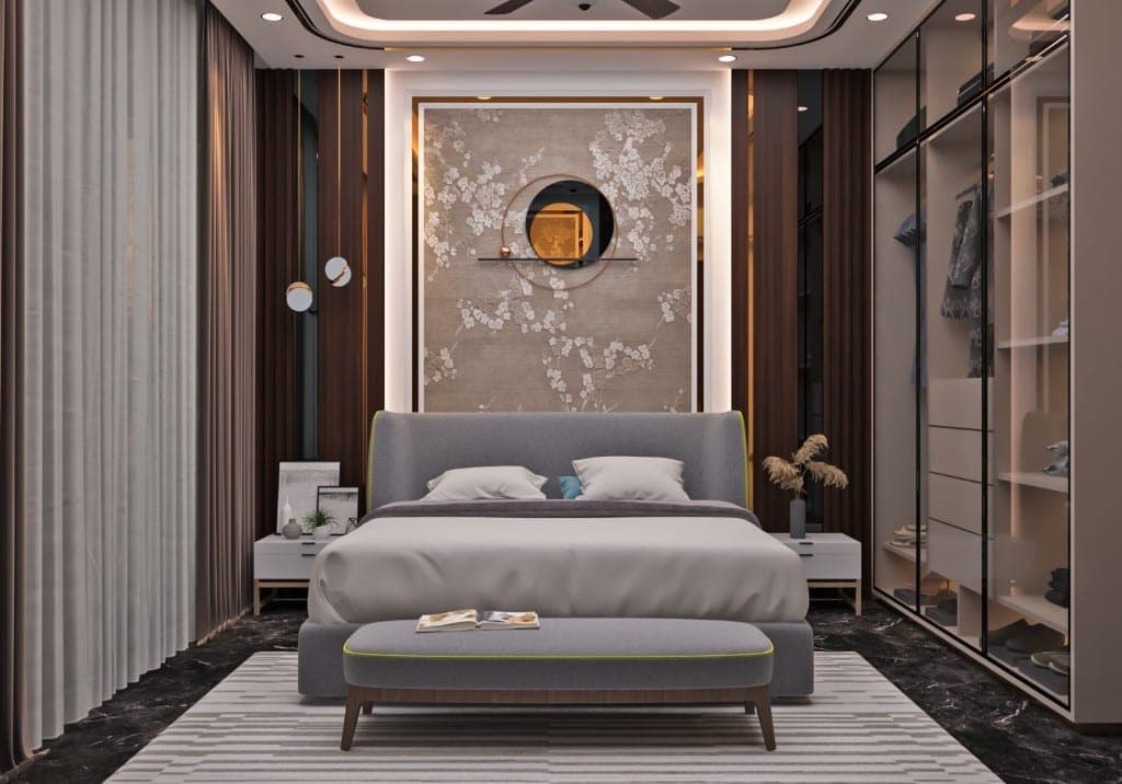 Modern master bedroom interior Punjab